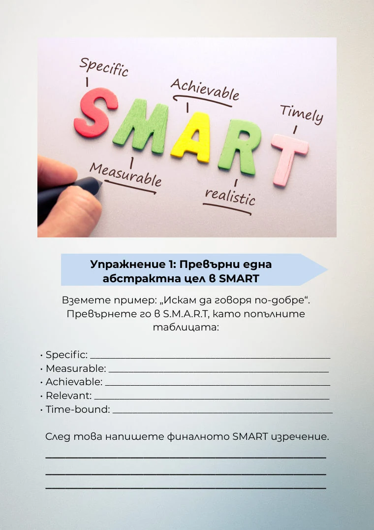 Упражнение за SMART цел