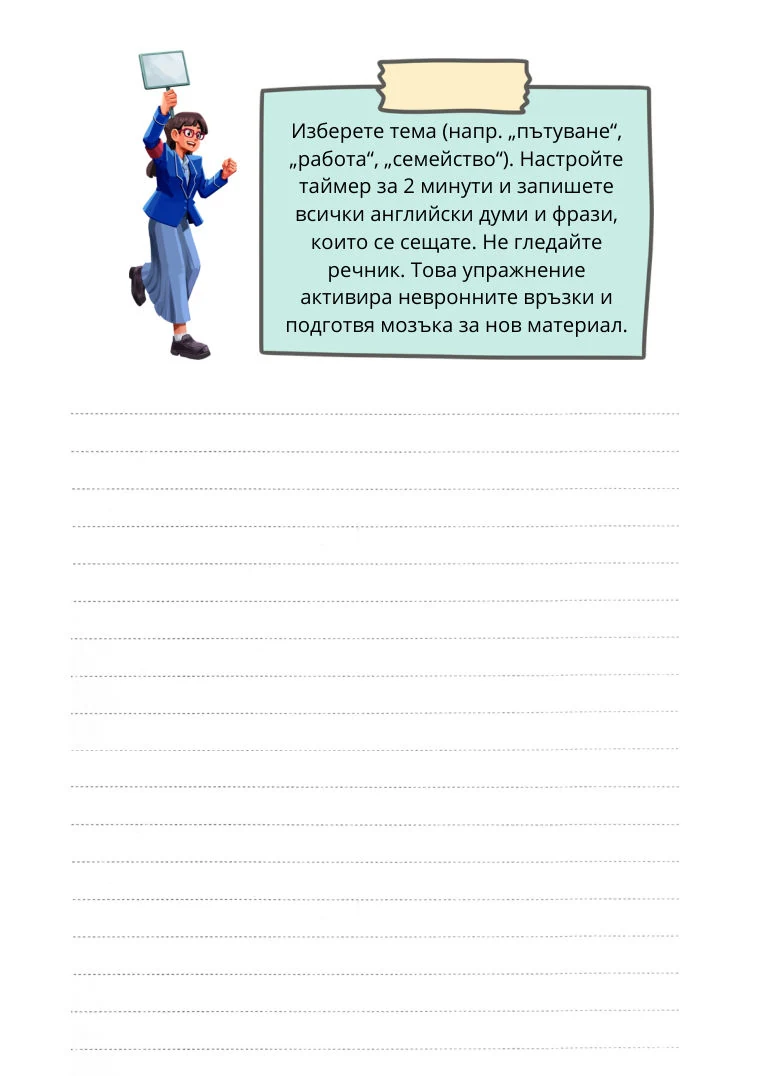 Упражнение, в което се пише